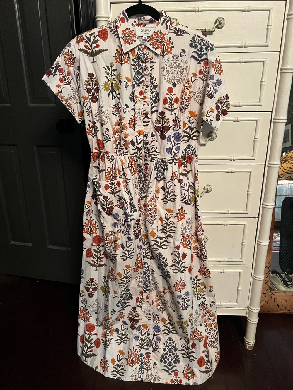 Olivia by Livro Cream Blockprint Dress